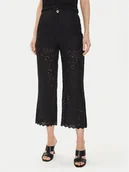 Spodnie damskie - Morgan Spodnie materiałowe 241-PBROD Czarny Straight Leg - miniaturka - grafika 1