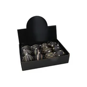 Bombki - Bombka szklana 8 cm czarno-złota mix - miniaturka - grafika 1