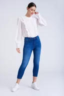 Spodnie damskie - Spodnie jeansowe typu cropped - Greenpoint - miniaturka - grafika 1