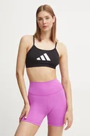 Bielizna sportowa damska - adidas Performance biustonosz sportowy Aeroreact kolor czarny JG1413 - miniaturka - grafika 1