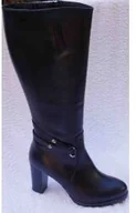 Kozaki damskie - BnW Kozaki ze skóry cholewka 44 cm słupek 8,5 cm - miniaturka - grafika 1