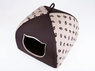 HOBBYDOG Budka dla kota IGLOO Beż w łapki R3 - Legowiska dla kotów - miniaturka - grafika 1