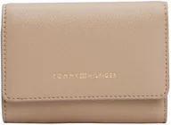 Portfele - Tommy Hilfiger Portfel damski Th Logotape Trifold Aw0aw17477, Beżowy (Coastal Taupe), One Size - miniaturka - grafika 1