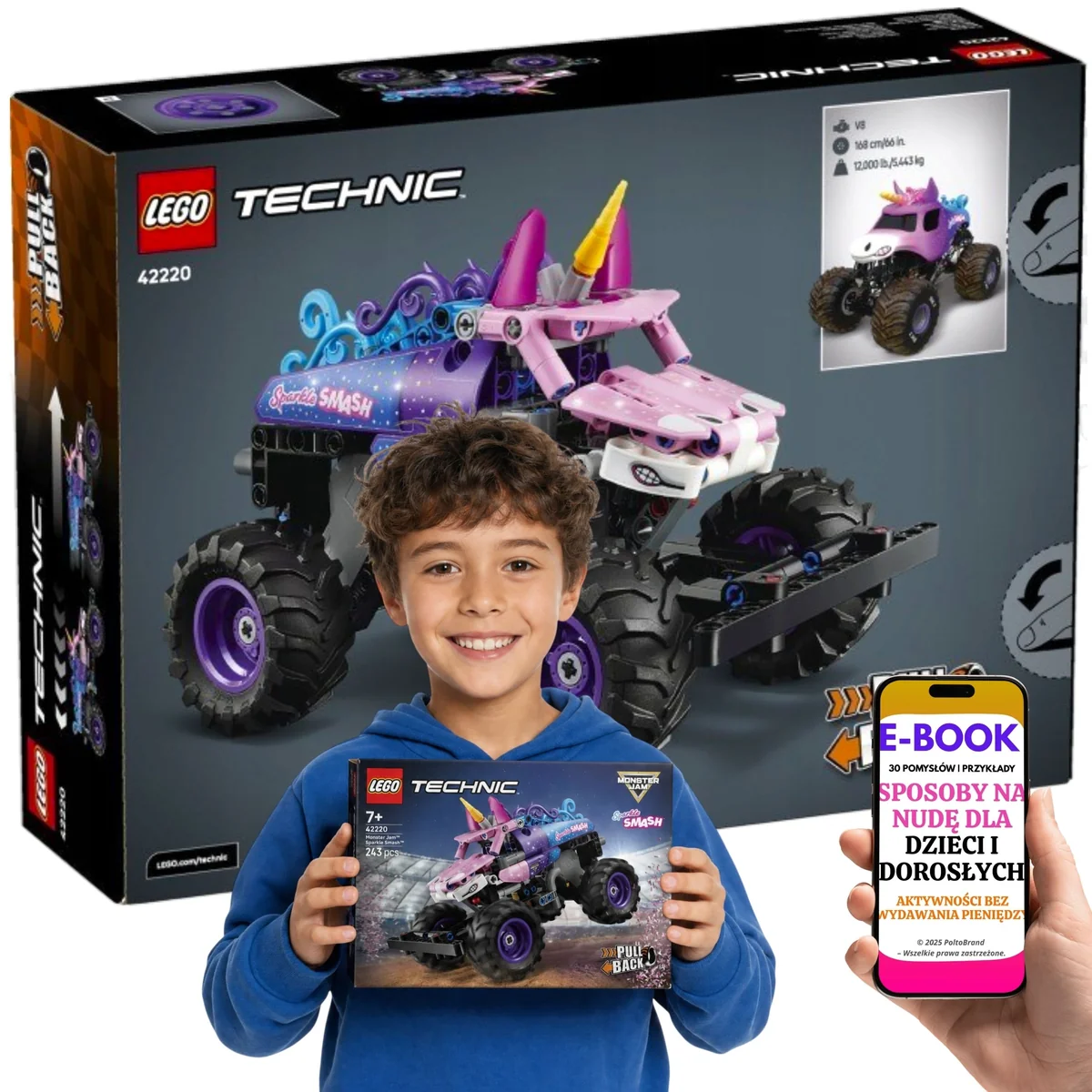 LEGO TECHNIC Monster Jam Sparkle Smash 7 lat+ 42220