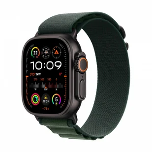 Apple Watch Ultra 2 GPS + Cellular 49mm Tytan czarny opaska Alpine S Zielony - Smartwatch - miniaturka - grafika 1