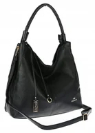 Torebki damskie - Torebka Damska listonoszka worek na ramię duża pojemna torba CH3324 Czarna - miniaturka - grafika 1