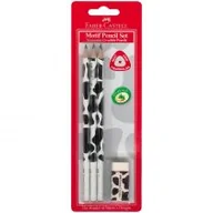 Przybory szkolne - Faber-Castell Zestaw Ołówków Krowa 3 Szt z Gumką Blister - miniaturka - grafika 1