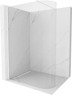 Mexen Kioto ścianka prysznicowa zaokrąglona Walk-in 160 x 200 cm, transparent 8 mm, biała - 800-160-101-20-06 - Ścianki i drzwi prysznicowe - miniaturka - grafika 1