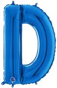Balony i akcesoria - Balon foliowy niebieska litera D - 66 cm - 1 szt. - miniaturka - grafika 1