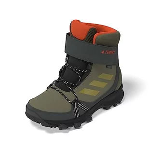 adidas Terrex Snow Velcro Cold.rdy Winter, Shoes-High (Non-Football) Unisex-Dla dzieci i młodzieży, Zielony Focus Olive Pulse Olive Impact Orange, 30 EU - Buty trekkingowe dziecięce - miniaturka - grafika 1