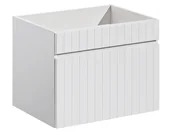 Szafki łazienkowe - Biała ścienna szafka umywalkowa 60 cm z lamelami P0-K09 - miniaturka - grafika 1