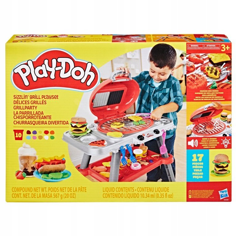 Hasbro Play-Doh Ciastolina zestaw Skwierczący Grill duży światło i dźwięk