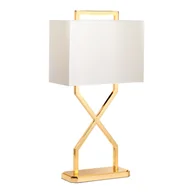 Lampy stojące - Lampa stołowa złota z białym abażurem Cross E27 60W Elstead - miniaturka - grafika 1