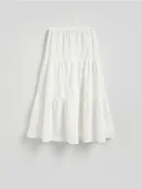 Spódnice - Reserved - Spódnica midi z haftem - biały - miniaturka - grafika 1