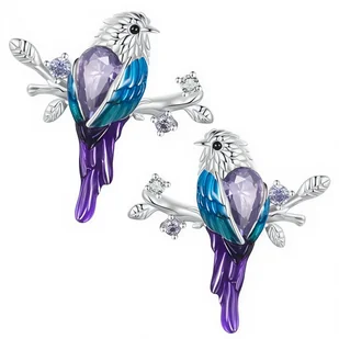 Kolczyki Srebrne - KOLCZYKI ZIMORODEK - Kolczyki Kolczyki Srebrne - KOLCZYKI ZIMORODEK - Kolczyki - miniaturka - grafika 1