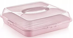 Pojemnik na ciasto pudełko kwadratowy 35cm różowy - Pojemniki kuchenne - miniaturka - grafika 1