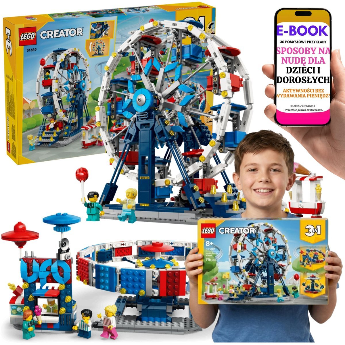 LEGO Creator 3w1 Park Rozrywki Diabelski Młyn 31389 + E-BOOK-3