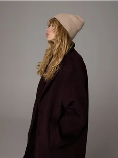 Reserved - Wełniana czapka z dodatkiem kaszmiru - beżowy - Czapki damskie - miniaturka - grafika 1