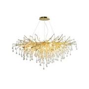 Lampy sufitowe - Złoty Żyrandol z Kryształowymi soplami, kroplami AQUA DROPS 110cm 25020 - miniaturka - grafika 1