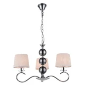 Lampy sufitowe - Candellux Żyrandol nowoczesna LAMPA abażurowa OPRAWA wisząca CLARA 33-21618 Chrom ecru - miniaturka - grafika 1