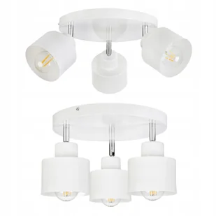 Lampa Wisząca Sufitowa Plafon Żyrandol Ruchomy Loft Kubek 3xE27 Biała Loft - Lampy sufitowe - miniaturka - grafika 1