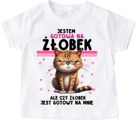 Koszulki dla dziewczynek - koszulka dla dziewczynki do żłobka kot - miniaturka - grafika 1