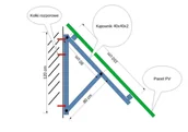 Akcesoria do kolektorów i fotowoltaiki - Komplet elementów do wykonania samodzielnie montażu na pionowej ścianie na 2 paneli grubości 30mm w pionie i szerokości max 114cm - miniaturka - grafika 1