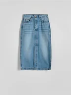 Spódnice - Reserved - Jeansowa spódnica midi - niebieski - miniaturka - grafika 1