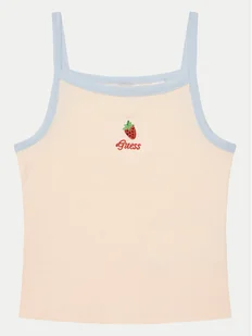 Guess Top J5GI07 KCU20 Różowy Slim Fit - Koszulki i topy damskie - miniaturka - grafika 1