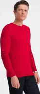 Swetry męskie - Ombre Clothing Klasyczny sweter męski Pheselus czerwony XL - miniaturka - grafika 1