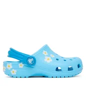 Buty dla dziewczynek - Klapki Crocs Classic Daisy Clog 211257 Niebieski - miniaturka - grafika 1