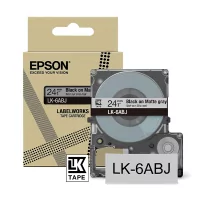 Epson LK-6ABJ taśma matowa 24 mm, czarny na jasnoszarym, oryginalna - Taśmy do drukarek barwiące - miniaturka - grafika 1