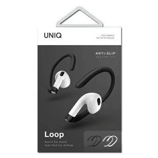 Apple Uniq Zauszniki Loop Sports do AirPods czarno-białe UNIQ574WHTBLK - Akcesoria do słuchawek - miniaturka - grafika 1