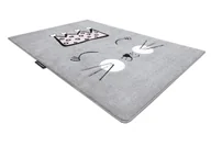 Dywany dla dzieci - Dywan PETIT CAT KOTEK KORONA szary 140x190 cm - miniaturka - grafika 1