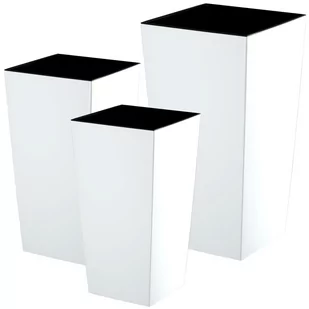 Donice na kwiaty z wkładem Masiera 25 cm + 30 cm + 35 cm, białe - Donice - miniaturka - grafika 1