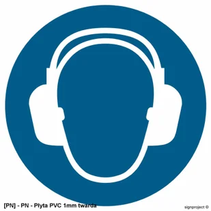 SIGNPROJECT GJ003 - Nakaz stosowania ochrony słuchu 500x500 - Tablice BHP - miniaturka - grafika 1