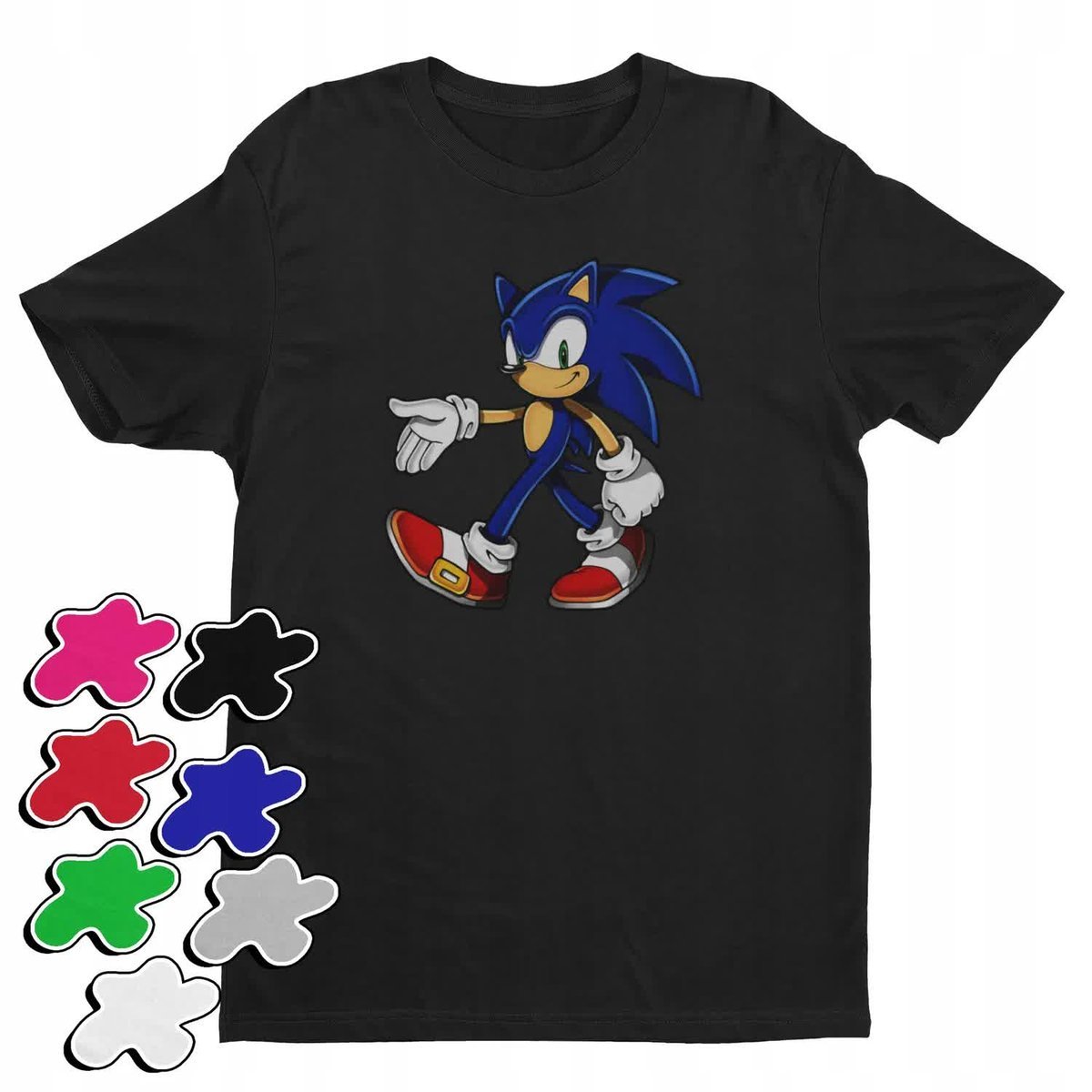 Koszulka T-Shirt Dziecięca Z Nadrukiem Sonic Różne Wzory Kolory -L 146-152