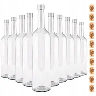 Domowy wyrób alkoholu - SZKLANE BUTELKI Z KORKAMI NA WINO DO WINA 750 ML BORDEAUX ZESTAW 10 SZTUK - miniaturka - grafika 1