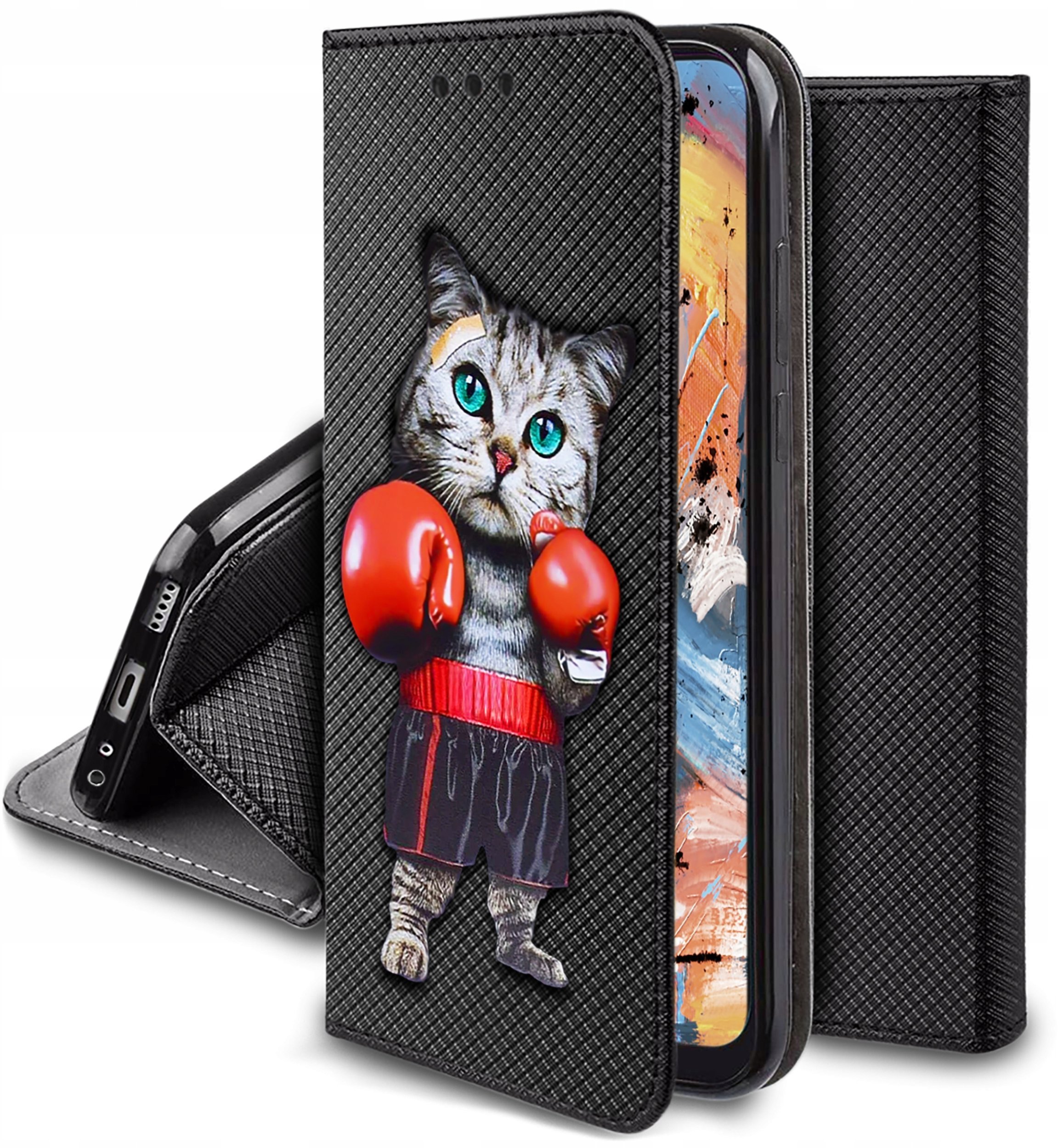 krainaGSM Etui Do Motorola Moto G84 5G Magnet Wzory Case Portfel + Szkło 9H
