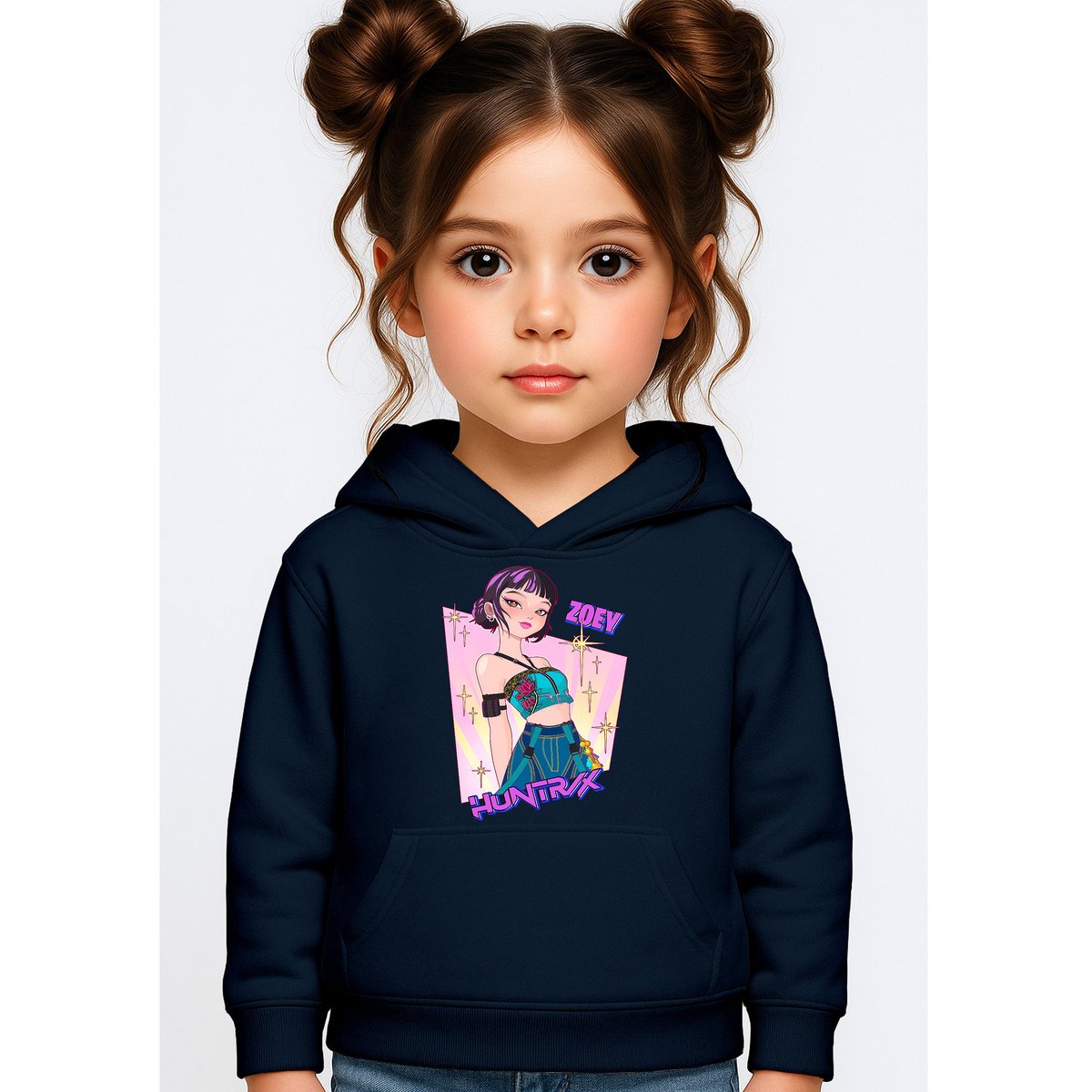 BLUZA DZIECIĘCA HUNTRIX ZOEY KPOP 110-116 Z KAPTUREM BAWEŁNIANA JAKOŚĆ