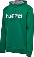 Bluzy męskie - Hummel Hmlgo Cotton męska bluza z kapturem, z logo, zielony, xl - miniaturka - grafika 1