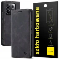 Inne akcesoria audio-wideo - Skórzane etui portfelowe z klapką pokrowiec kabura do Galaxy S23 FE + Szkło - miniaturka - grafika 1