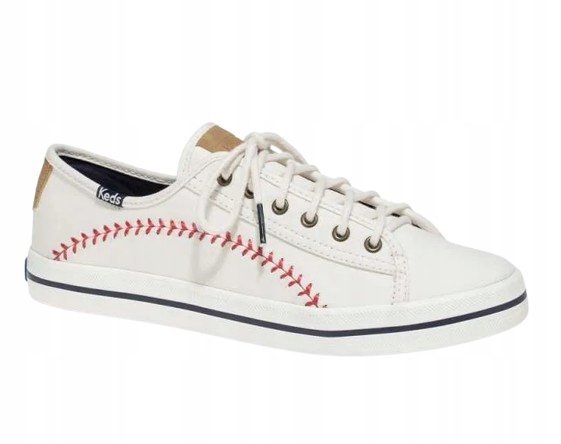 KEDS BIAŁE TRAMPKI DAMSKIE Z CZERWONYM HAFTEM BASEBALL 35,5 J3A