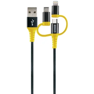 Schwaiger WKUU310 511 kabel USB 1,2 m USB A Micro-USB B/Lightning Czarny, Żółty - Kable komputerowe i do monitorów - miniaturka - grafika 1