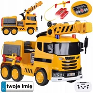 Pojazdy elektryczne dla dzieci - Auto na akumulator Duży DŹWIG ruchomy hak światło dźwięk bujanie PA0317 - miniaturka - grafika 1