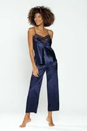 Piżamy damskie - Damska piżama, ciemnoniebieska, Dkaren - miniaturka - grafika 1