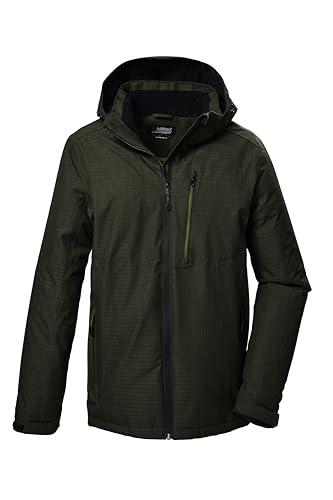 killtec Męska kurtka funkcyjna/kurtka outdoorowa z odpinanym kapturem KOW 7 MN JCKT, dark moss, 3XL, 41845-000