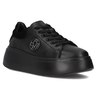 Półbuty damskie - Skórzane sneakersy damskie Filippo DP6058/24BK BK czarny - miniaturka - grafika 1