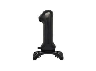 Balon foliowy stojący cyfra 1 czarny - 76 cm - 1szt. - Balony i akcesoria - miniaturka - grafika 1