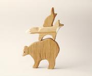 Klocki - Leśne zwierzęta - zestaw drewnianych zabawek - Niedźwiedź, Lis, Zając - miniaturka - grafika 1